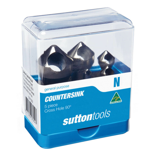 Sutton C101SC1 90° Deburring Countersink Set 5 piece Cross Hole - HSS