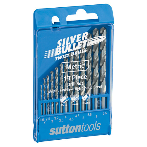 Sutton D101SM1 13 piece Silver Bullet Jobber Metric Drill Set HSS