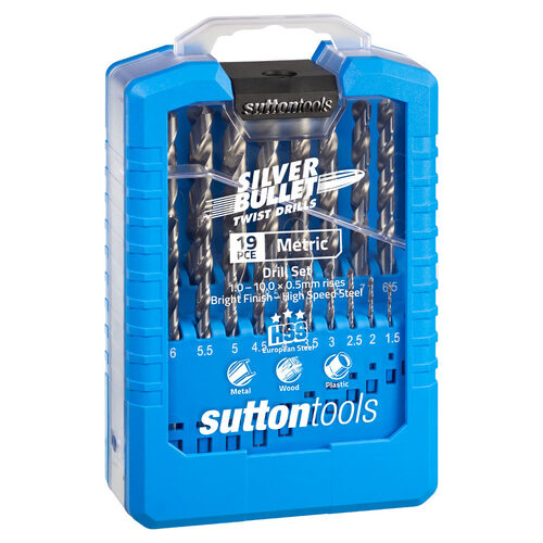 Sutton D101SM2 19 piece Silver Bullet Jobber Metric Drill Set HSS