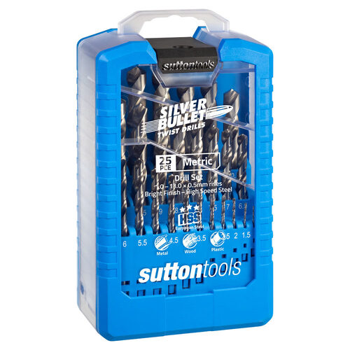 Sutton D101SM3 25 piece Silver Bullet Jobber Metric Drill Set HSS