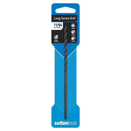 Sutton D1100437 11/64" Long Series Drill Bit - ANSI B94-11 - HSS