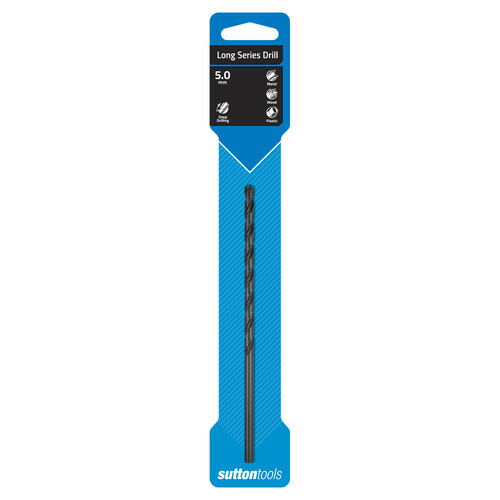 Sutton D1100500 5mm Long Series Drill Bit - ANSI B94-11 - HSS