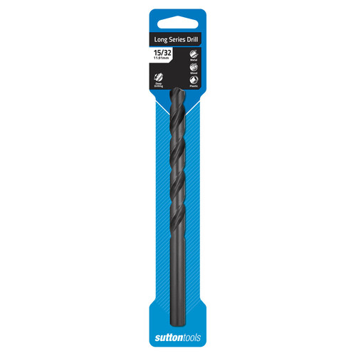 Sutton D1101191 15/32" Long Series Drill Bit - ANSI B94-11 - HSS