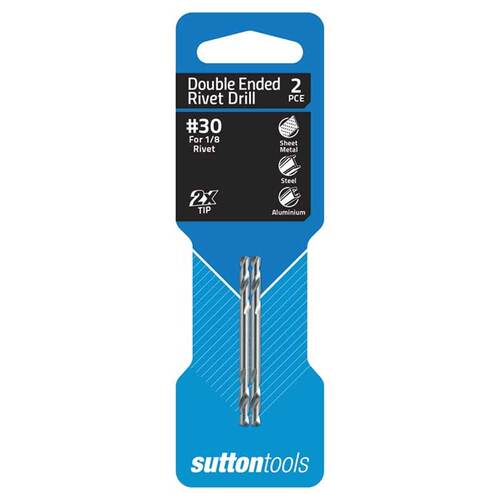 Sutton D1330326 0.129" #30 Panel Drill Bit - Tupoint - HSS - Pack of 2