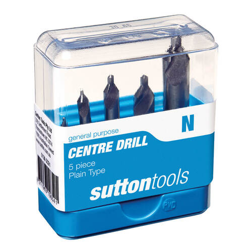 Sutton D136SCD1 60° Centre Drill Set 5 piece Plain Type #1 - #5 HSS