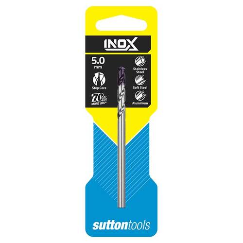 Sutton D1850500 5mm Inox Jobber Drill Bits - DIN338 Carded - HSS TiAlN