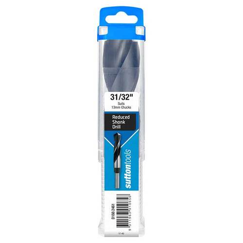 Sutton D1882461 31/32" Reduced Shank Drill Bit - 1/2" Shank - HSS - Blue