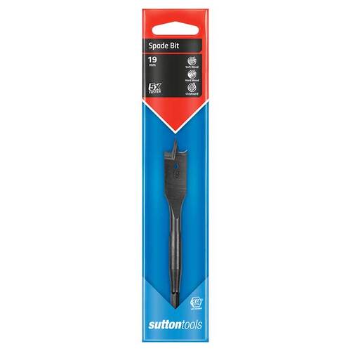 Sutton D5011900 19mm Spade Drill Bit - Carbon Steel - Carded