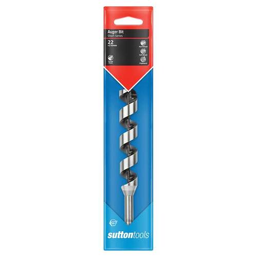 Sutton D5102200 22mm Auger Bit 210mm Length (Short) Bright Alloy Steel