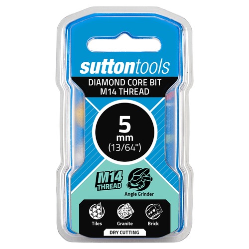 Sutton H1160050 5mm Diamond Hole Saw Core Bit M14
