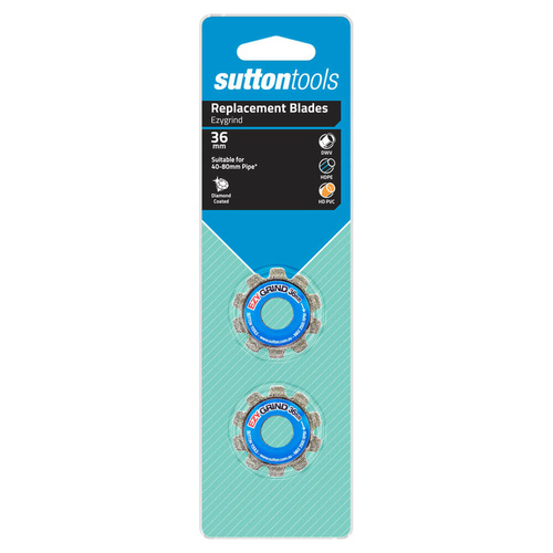 Sutton H6010360 36mm EzyGrind Inside Pipe Cutter Replacement Blade PVC 2pc