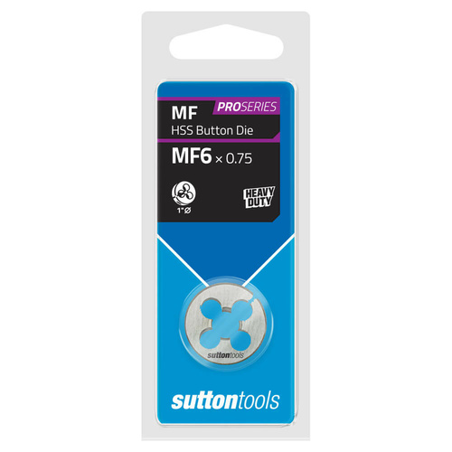 Sutton M5540604 MF6 x 0.75mm - 1" OD Metric Button Die - HSS Pro Series