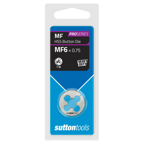 Sutton M5540604 MF6 x 0.75mm - 1" OD Metric Button Die - HSS Pro Series