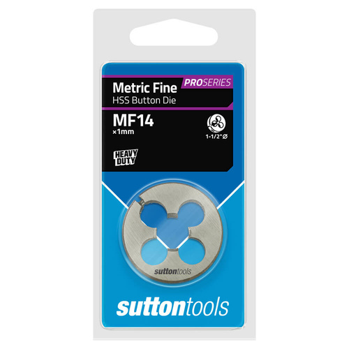 Sutton M5551405 MF14 x 1mm - 1.5" OD Metric Button Die - HSS Pro Series