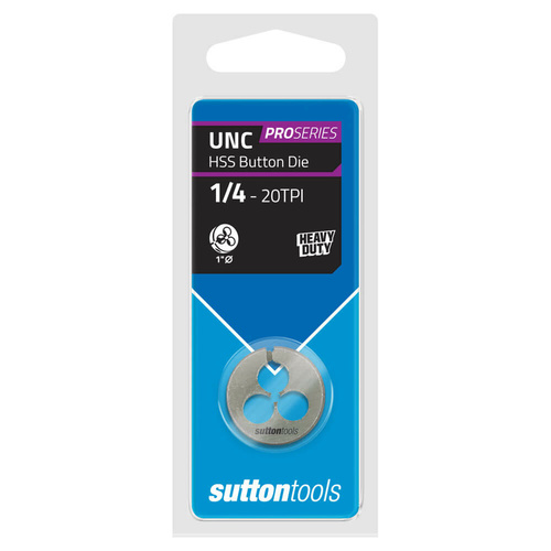 Sutton M5610635 UNC 1/4" x 20 TPI - 1" OD Button Die - HSS - Pro Series