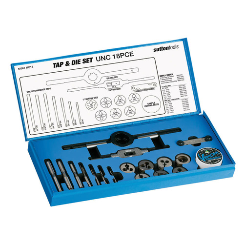 Sutton M561NC18 UNC Tap and Die Set - Button Dies - HSS