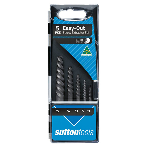 Sutton M603S15 Easy-Out Screw Extractor Set 5 piece #1 - #5 - Carbon Steel
