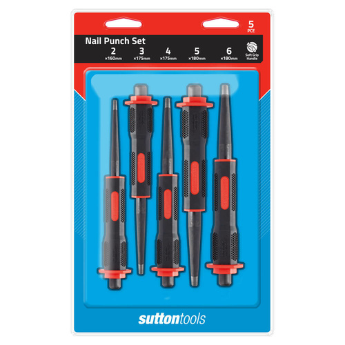Sutton M7090005 2 - 6mm Nail Punch Set - Soft Grip - CRV