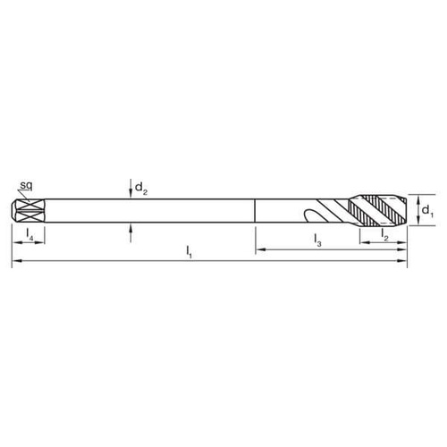 Sutton T2420600 M6 x 1 Spiral Flute Tap - R45 W - HSSE V3 TiN