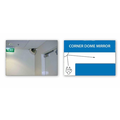 Safety Convex Corner Dome Mirror  Indoor 450 x 450 mm Acrylic
