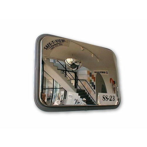 Safety Convex Mirror -   Rectangular Outdoor 230 x 320  mm Stainless Steel