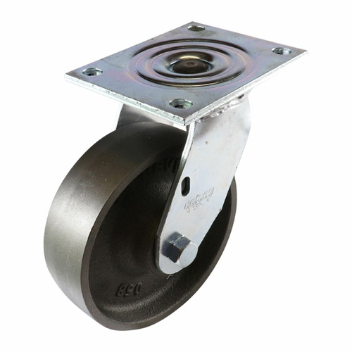 150mm Swivel Plate Castor - Cast Iron Wheel TG