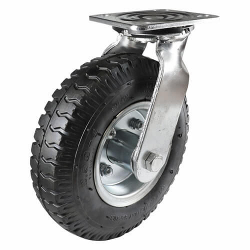 265mm Swivel Plate Castor - Pneumatic Wheel J3 Series