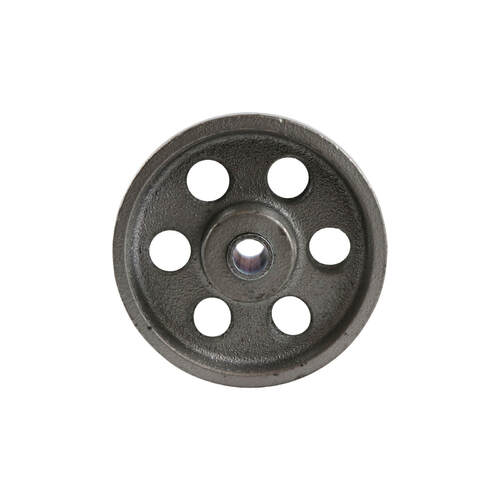 100mm Cast Iron Wheel - 16mm Plain Bearing Silver W1