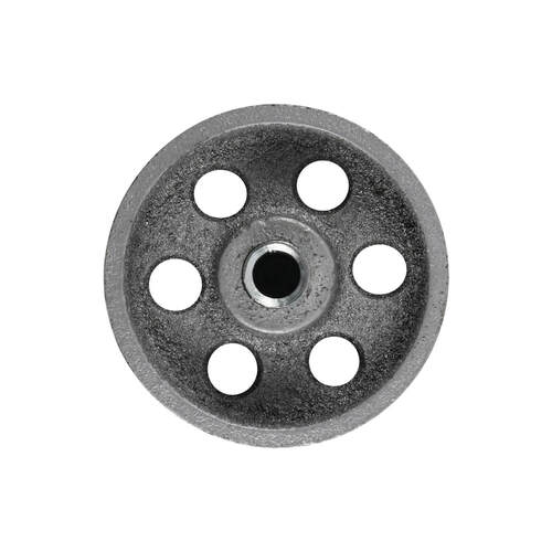 75mm Cast Iron Wheel - 14mm Plain Bearing Silver W1