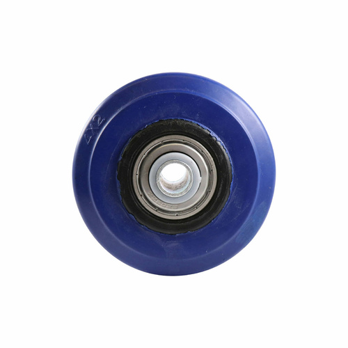100mm Elastic Rubber Wheel 20mm Precision Bearing Nylon Centre Blue W8