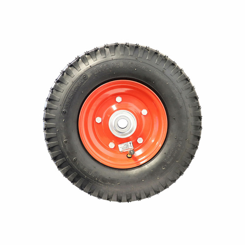 3.50 x 6 inch Pneumatic Wheel - Red Steel Centre 20mm Ball Bearing