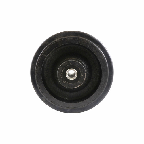 150mm Rubber Wheel - 20mm Roller Bearing Cast Iron Centre Black W1