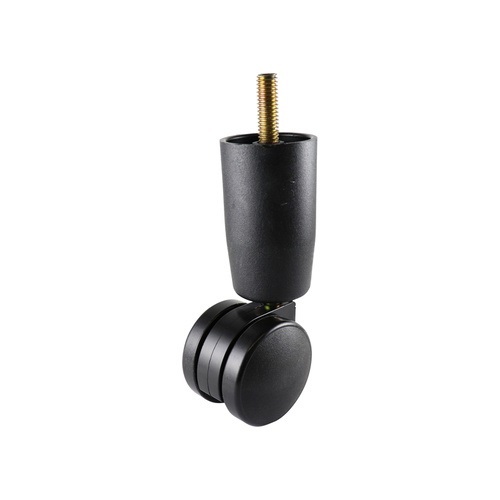 50mm Bed Leg Castor 3/8" Stem - Nylon Wheel, Black