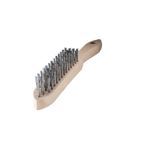 Wooden Hand Welders Brush -Rocket, 4 Row, Stainless Steel