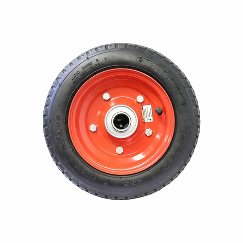 2.50 x 6 inch Pneumatic Wheel - Red Steel Centre 1" Ball Bearing