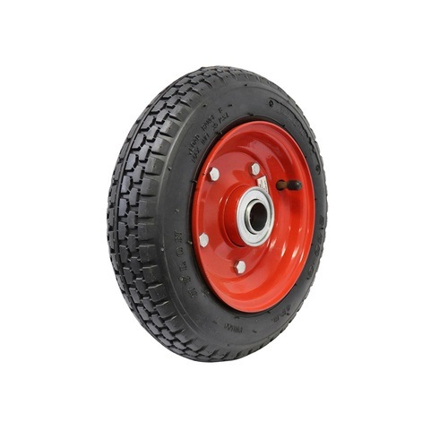 2.50 x 6 inch Pneumatic Wheel - Red Steel Centre 5/8" Ball Bearing