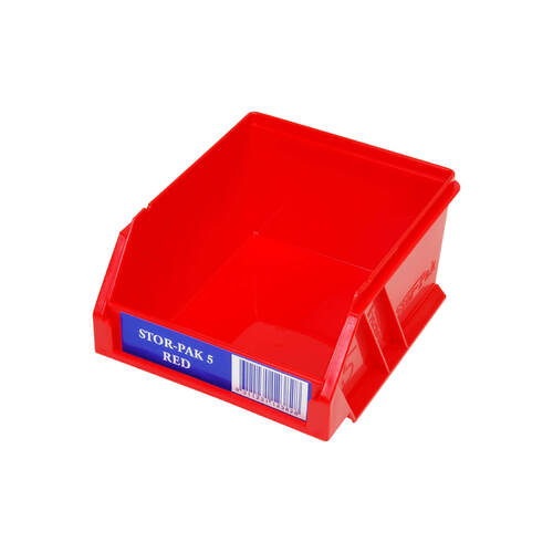 Fischer Stor-Pak Bin 5 Plastic Storage Bin Red