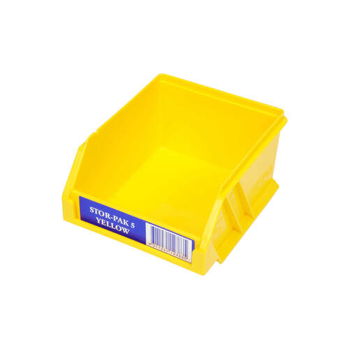 Fischer Stor-Pak Bin 5 Plastic Storage Bin Yellow