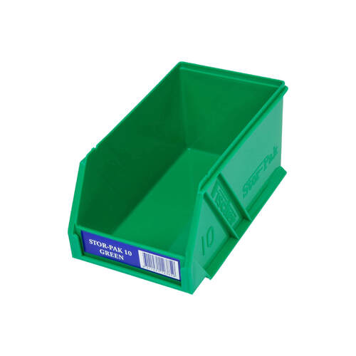 Fischer Stor-Pak Bin 10 Plastic Storage Bin Green - Box of 6