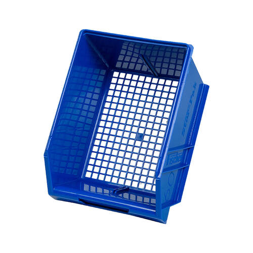 Fischer Mesh-Pak 60 Perforated Plastic Bin Blue - Box of 6