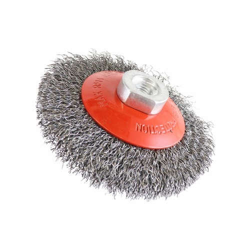 Crimped Conical Brush-  Rocket,  Steel 100mm x M10