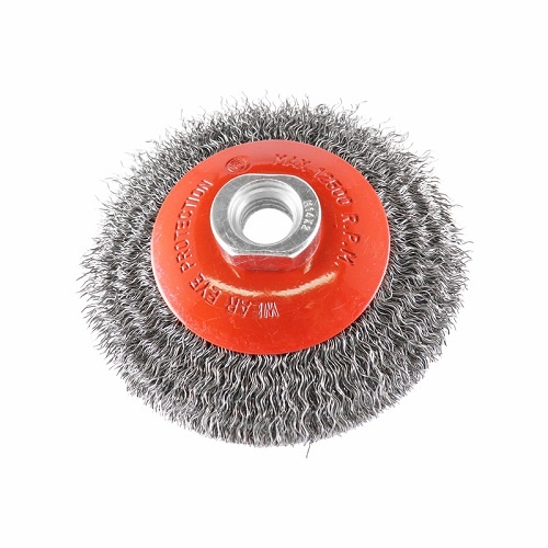 Crimped Conical Brush-  Rocket,  Steel 100mm x M14