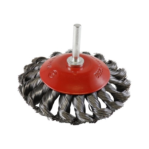 Twist Knot Conical Brush- Rocket,  Steel  100mm x M6