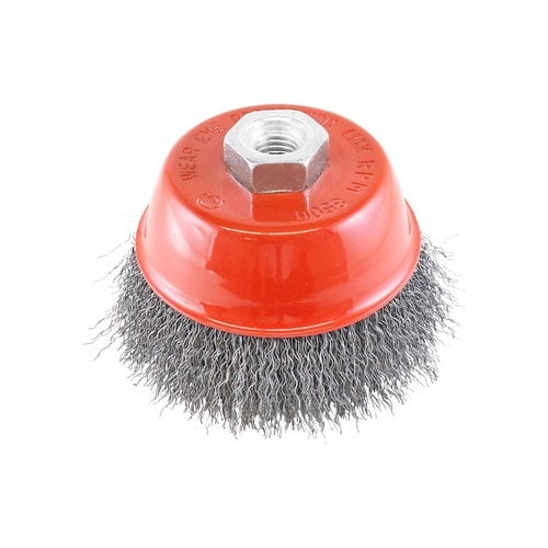 Crimped Cup Brush-  Rocket,  Steel 100mm x M14