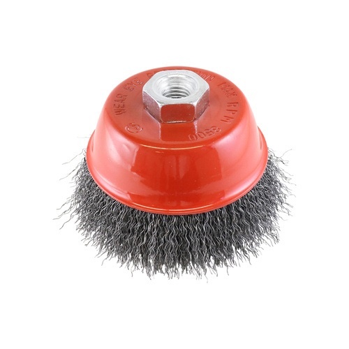 Crimped Cup Brush-  Rocket,  Steel 75mm x M10