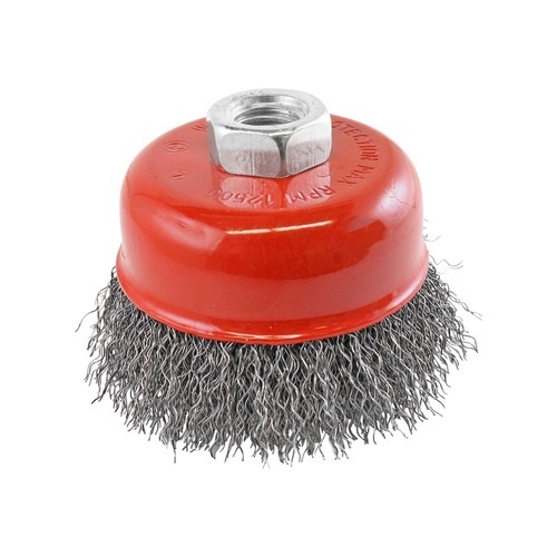 Crimped Cup Brush-  Rocket,  Steel 75mm x M14