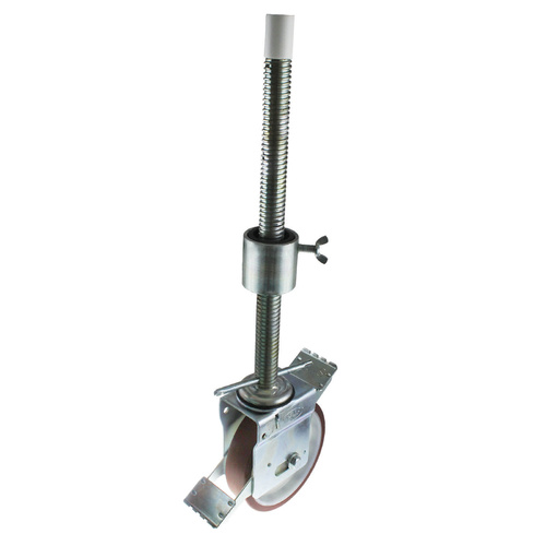 200mm Scaffold Castor with Brake 37mm Stem - Urethane Twin Wheel