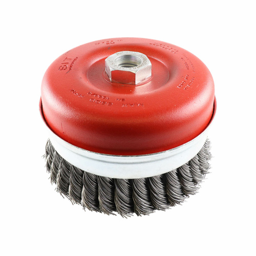 Wire Brush - SIT 2602 Twist Knot Cup Brush 120mm x M14 & 5/8 BSW Steel