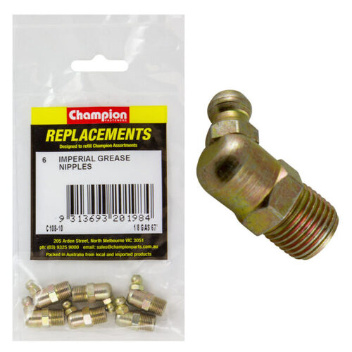 Champion C108-10 Grease Nipple Refill 1/8" BSP 67.5° - 6/Pack