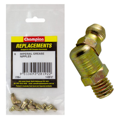 Champion C108-4 Grease Nipple Refill 1/4" BSF 67.5° - 6/Pack